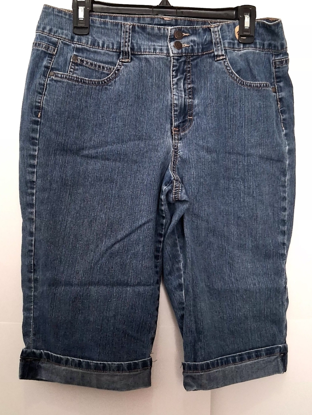 BANDOLINO Blue Jean Capri Shorts Women Size 12